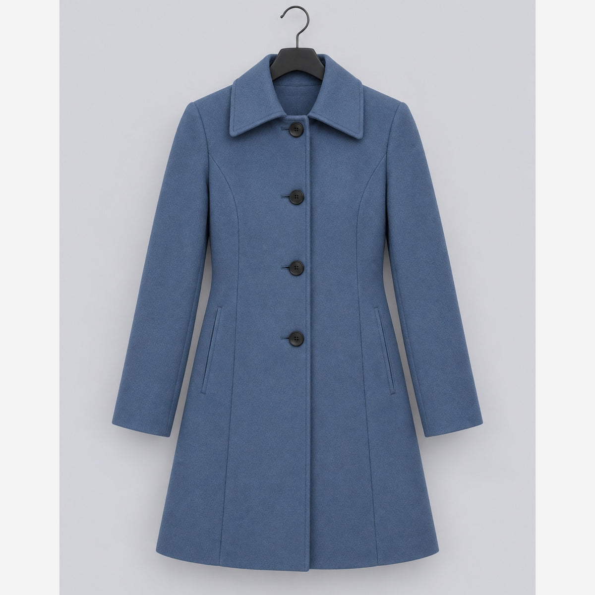 Women's fit and flare coat in Blue