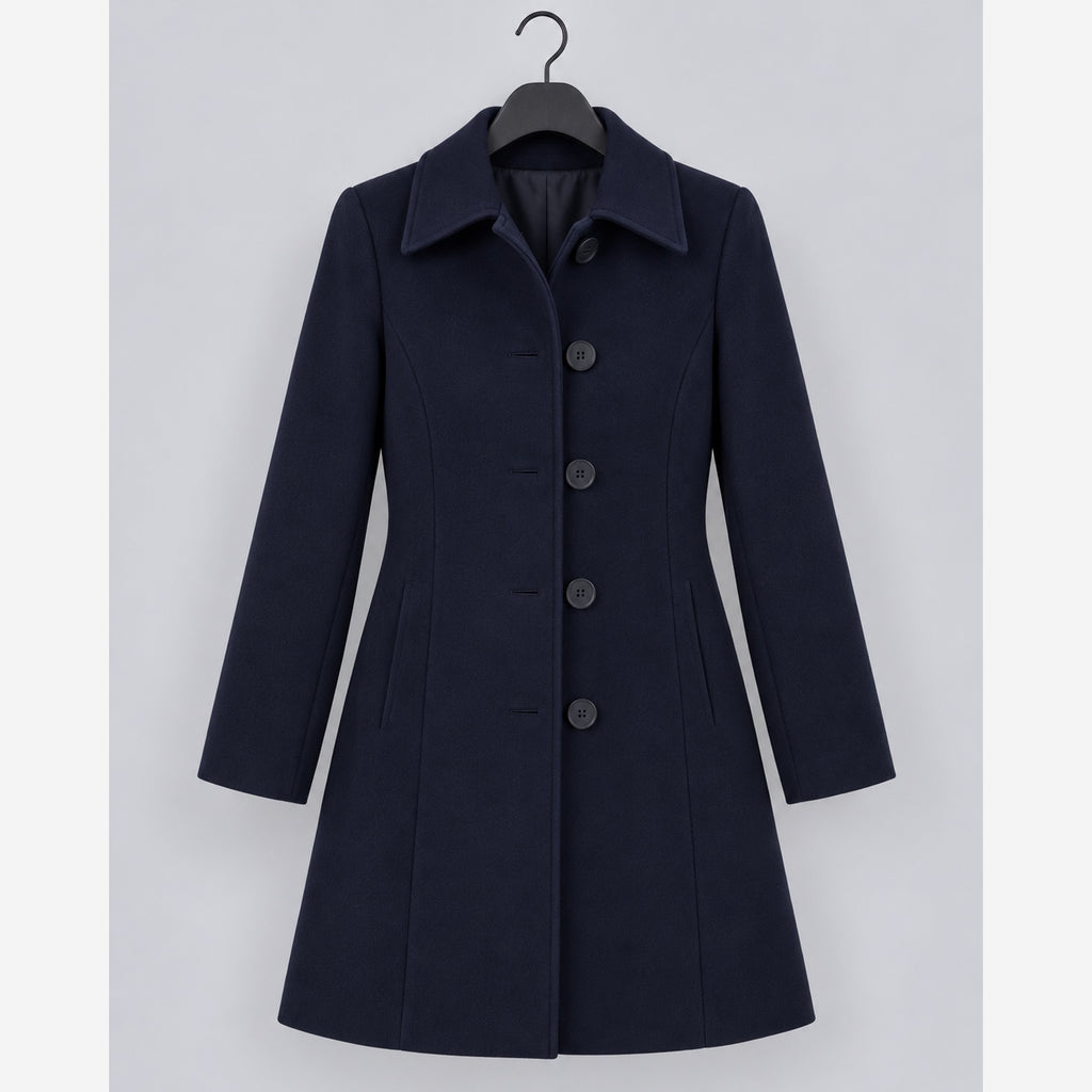 Women's fit and flare coat in Dark Blue