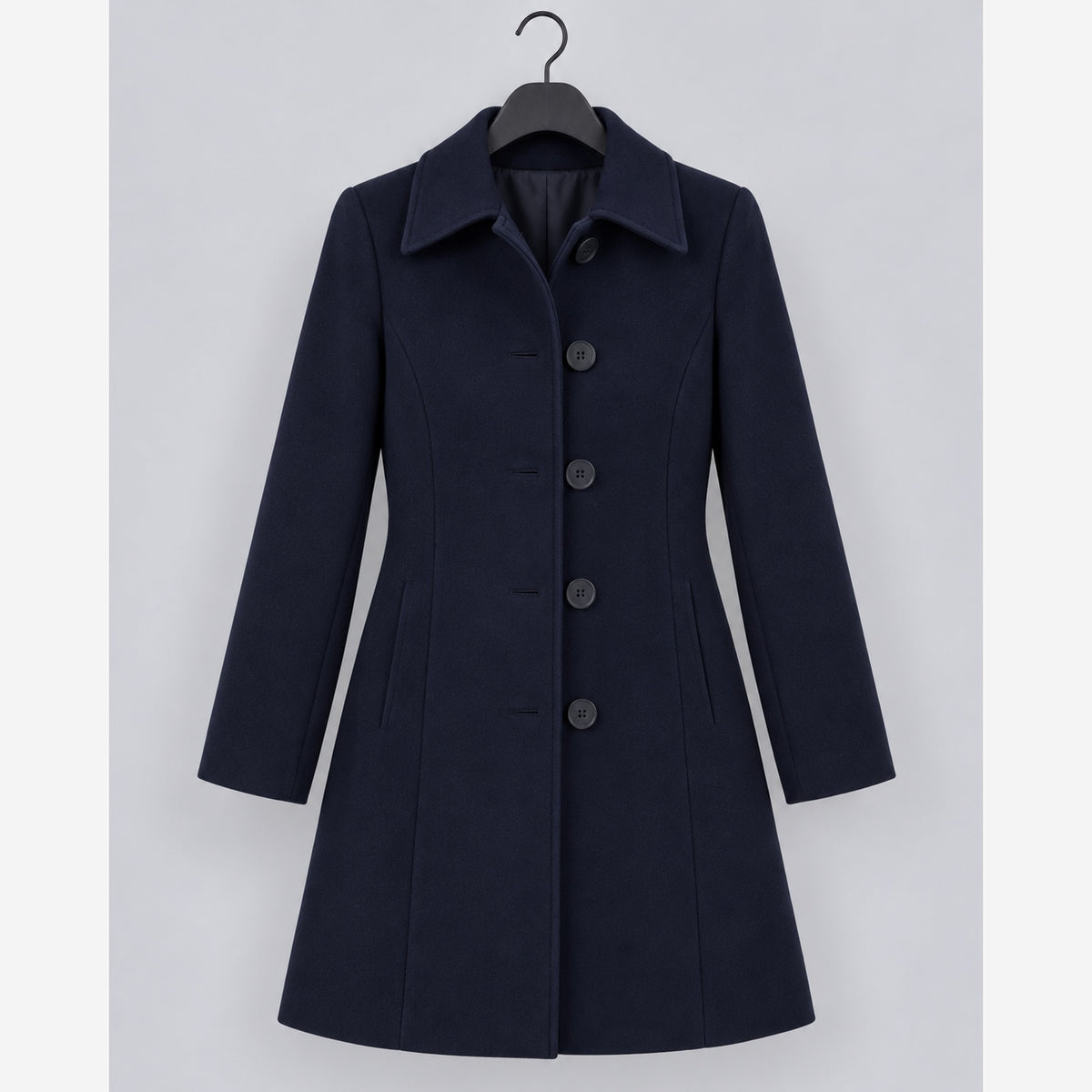 Women's fit and flare coat in Dark Blue