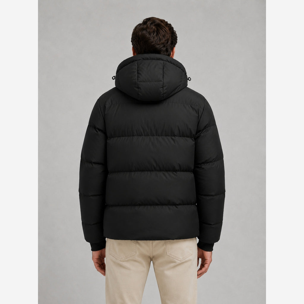 Men's Puffer Winter Jacket – Hooded Quilted Design