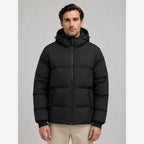 Men's Puffer Winter Jacket – Hooded Quilted Design
