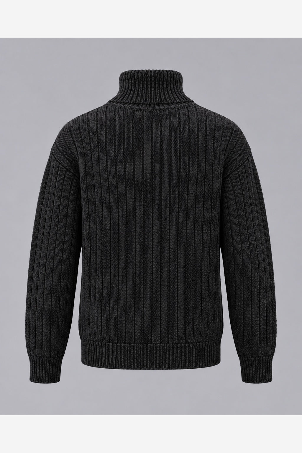 Men's Chunky Ribbed Roll Neck Jumper – Relaxed Fit