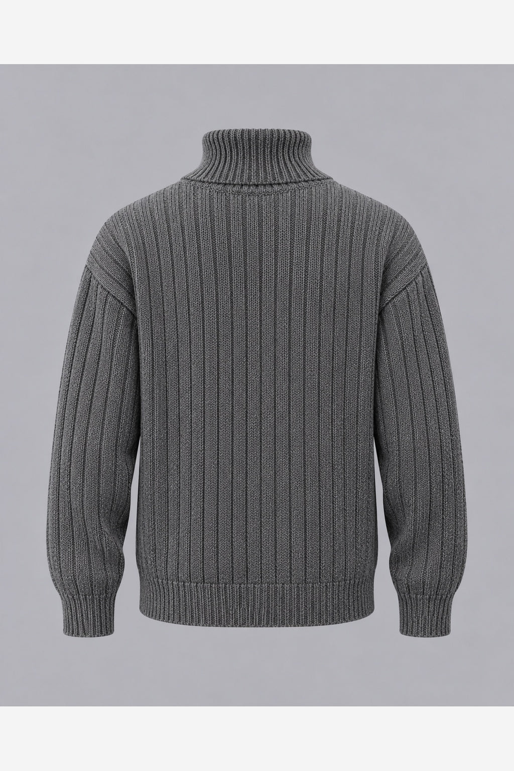 Men's Chunky Ribbed Roll Neck Jumper – Relaxed Fit