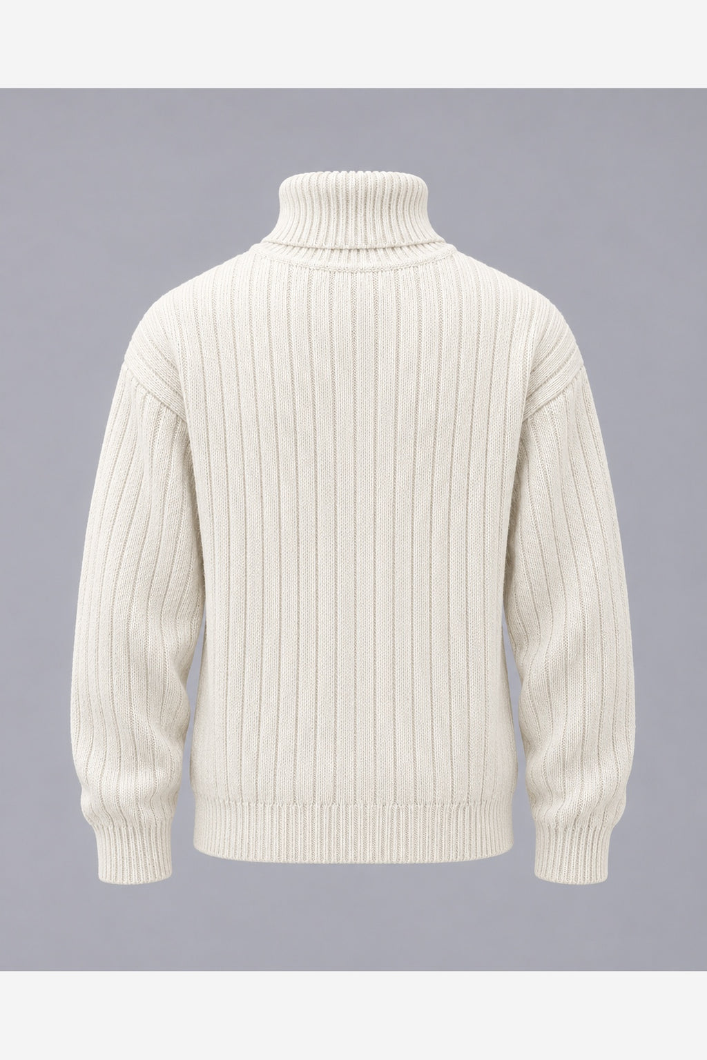 Men's Chunky Ribbed Roll Neck Jumper – Relaxed Fit