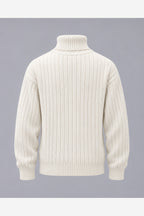 Men's Chunky Ribbed Roll Neck Jumper – Relaxed Fit