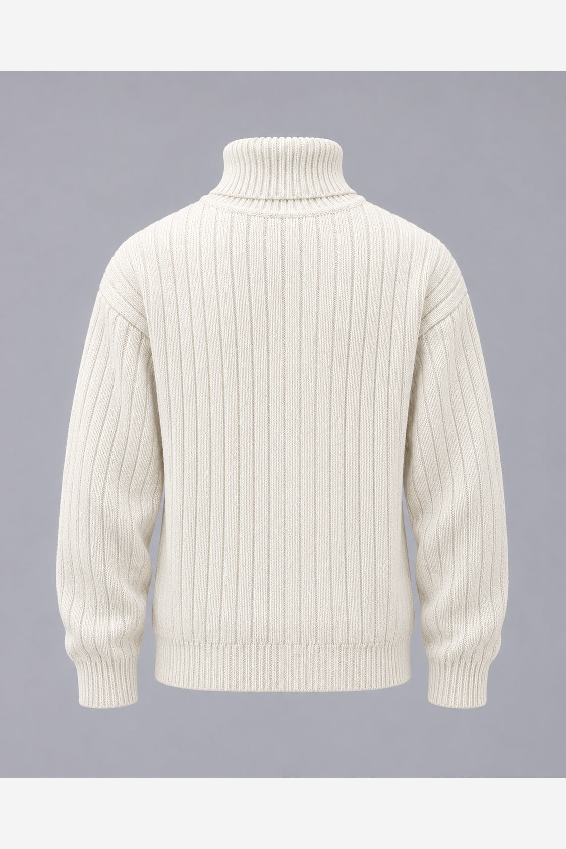 Men's Chunky Ribbed Roll Neck Jumper – Relaxed Fit
