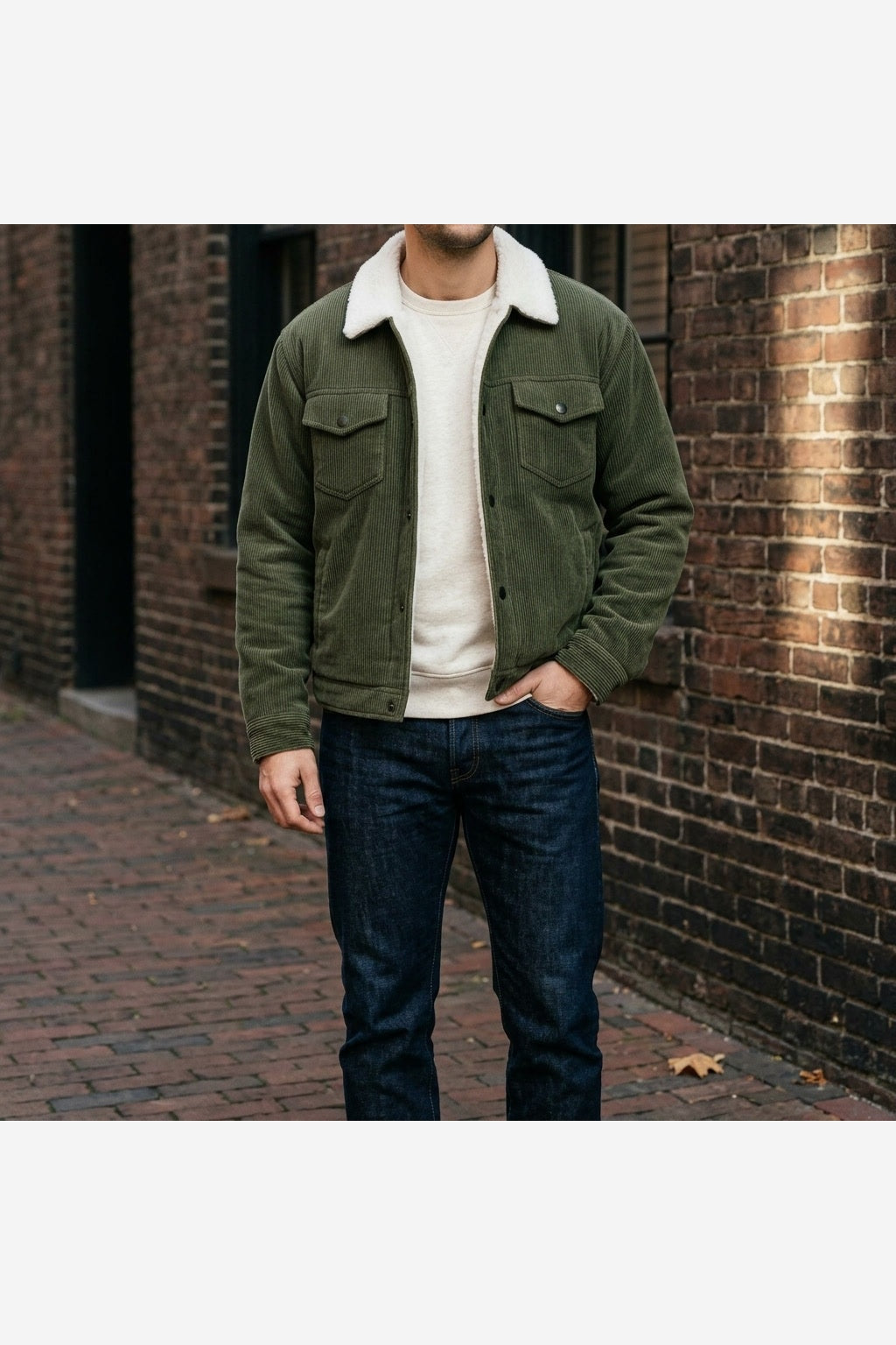 Men's Corduroy Jacket – Fleece Lined Sherpa Collar