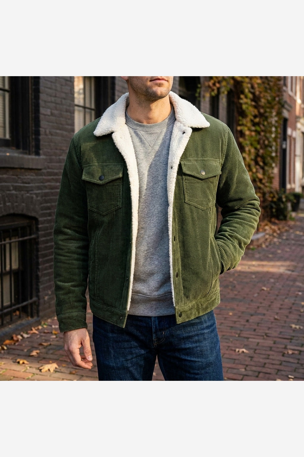 Men's Corduroy Jacket – Fleece Lined Sherpa Collar