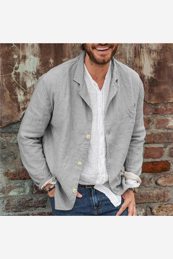 Men's Lightweight Casual Blazer – Relaxed Fit Button Front