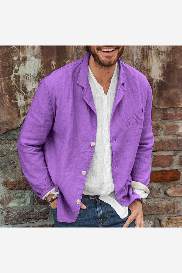 Men's Lightweight Casual Blazer – Relaxed Fit Button Front