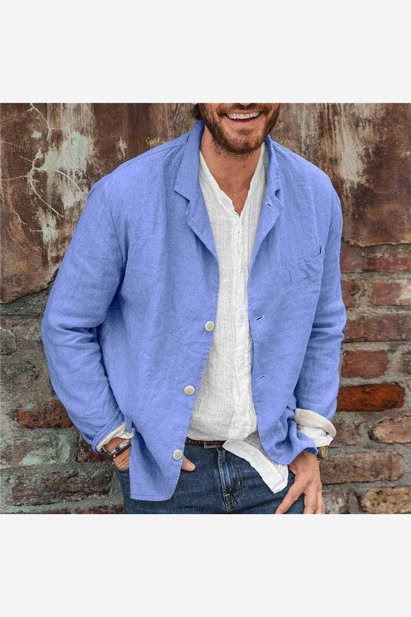 Men's Lightweight Casual Blazer – Relaxed Fit Button Front