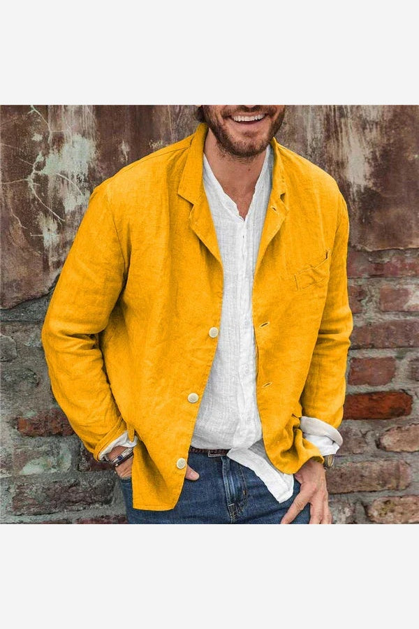 Men's Lightweight Casual Blazer – Relaxed Fit Button Front