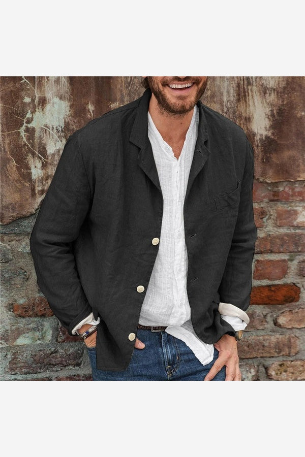 Men's Lightweight Casual Blazer – Relaxed Fit Button Front
