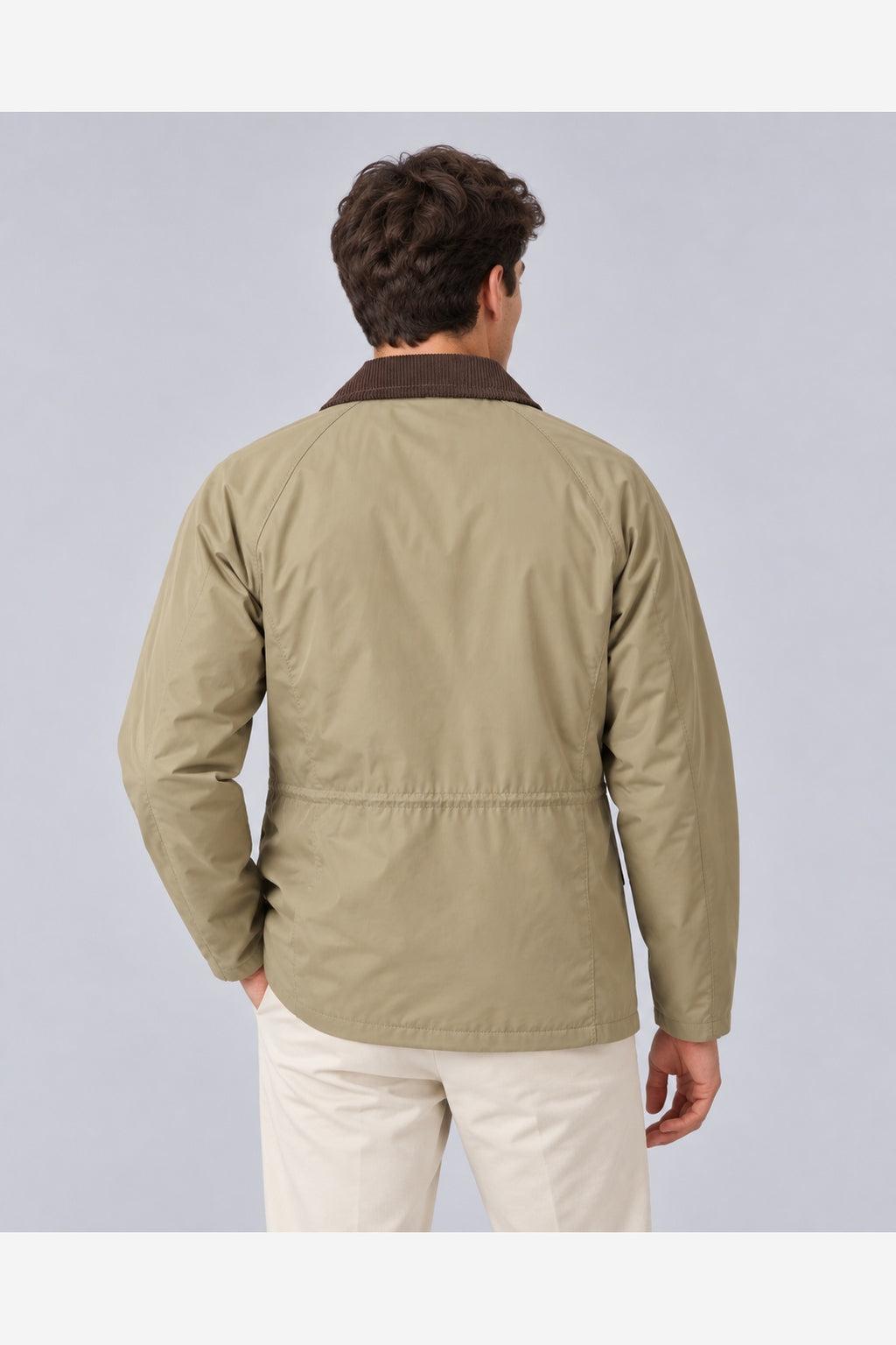 Men's Waxed Look Field Jacket – Corduroy Collar Utility Pockets