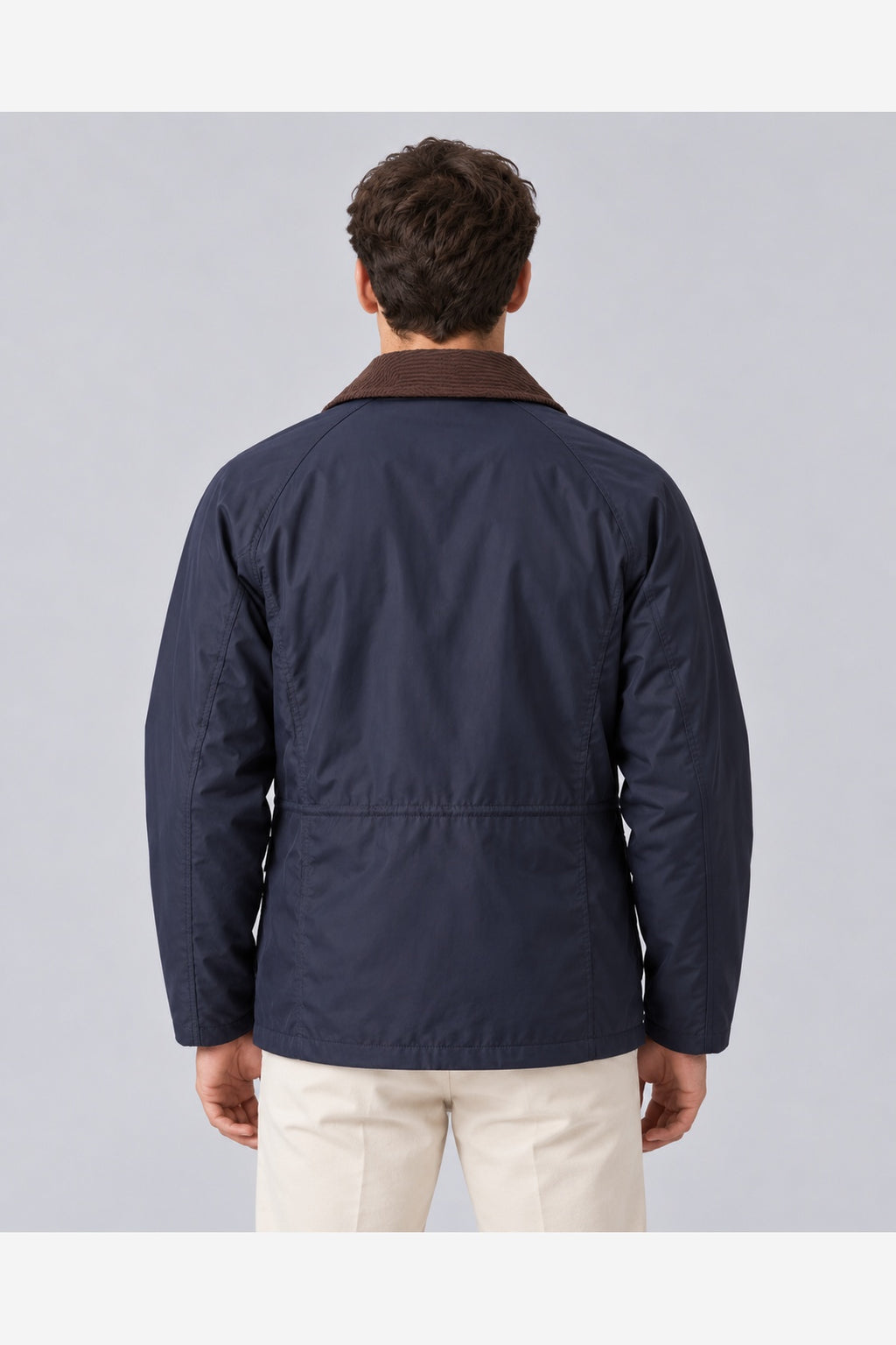 Men's Waxed Look Field Jacket – Corduroy Collar Utility Pockets