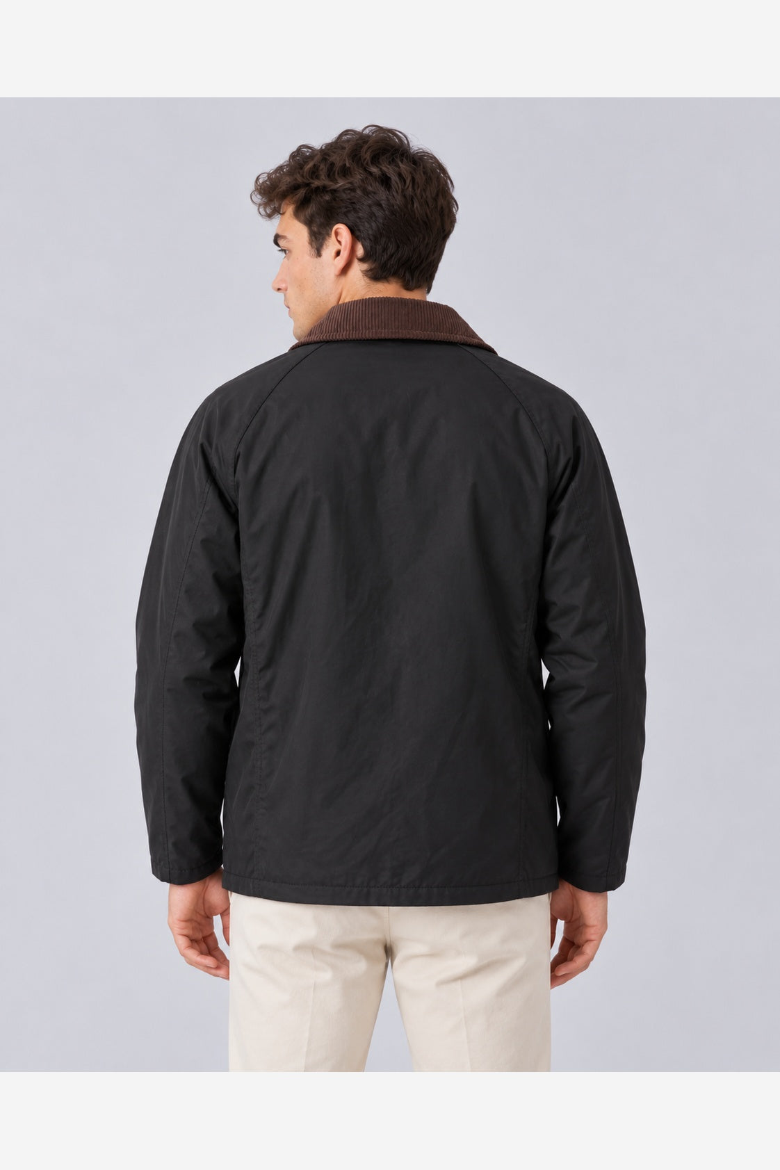 Men's Waxed Look Field Jacket – Corduroy Collar Utility Pockets