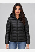 Women's Lightweight Puffer Jacket – Hooded Quilted Design