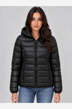 Women's Lightweight Puffer Jacket – Hooded Quilted Design