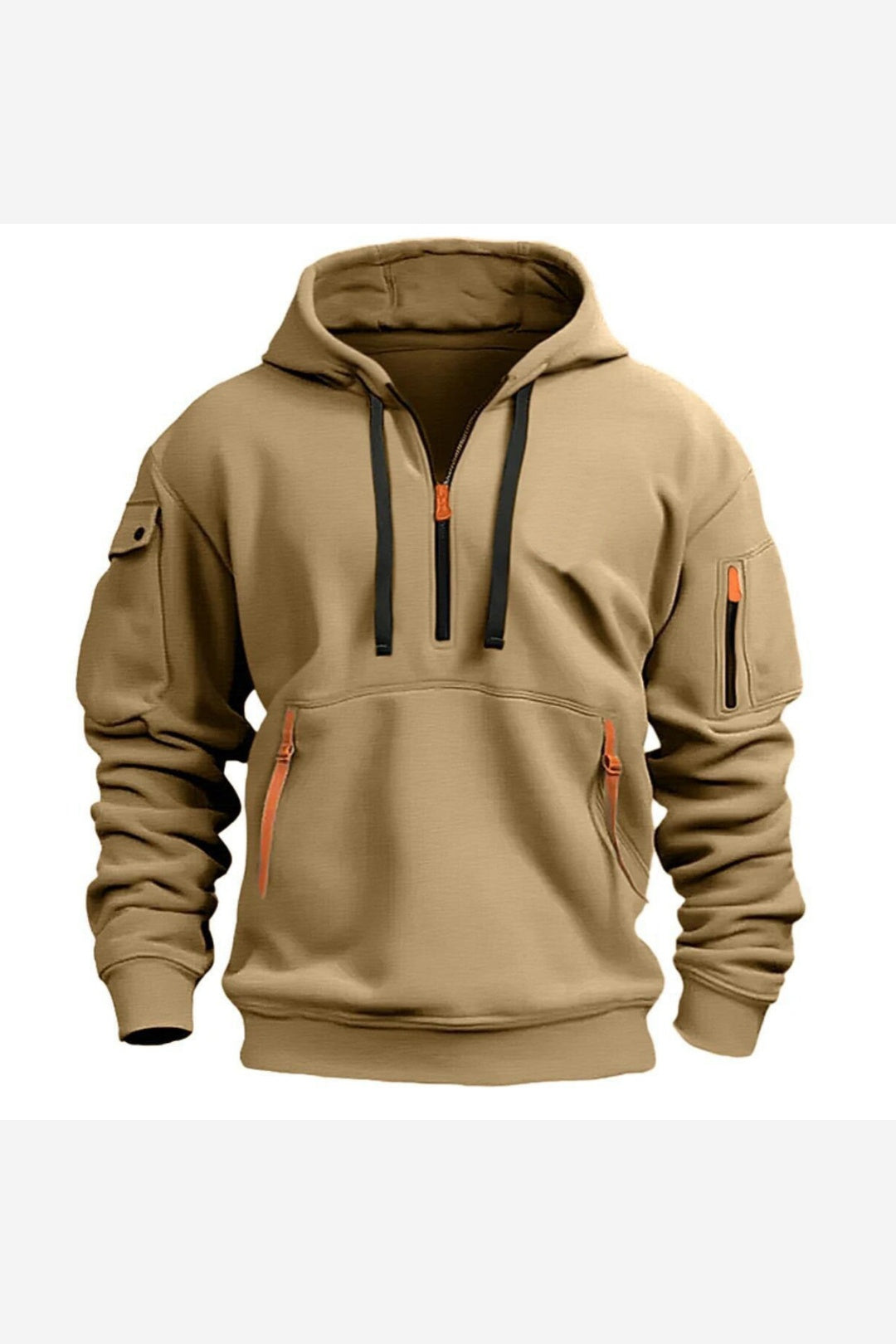 Men's Quarter Zip Hoodie – Khaki