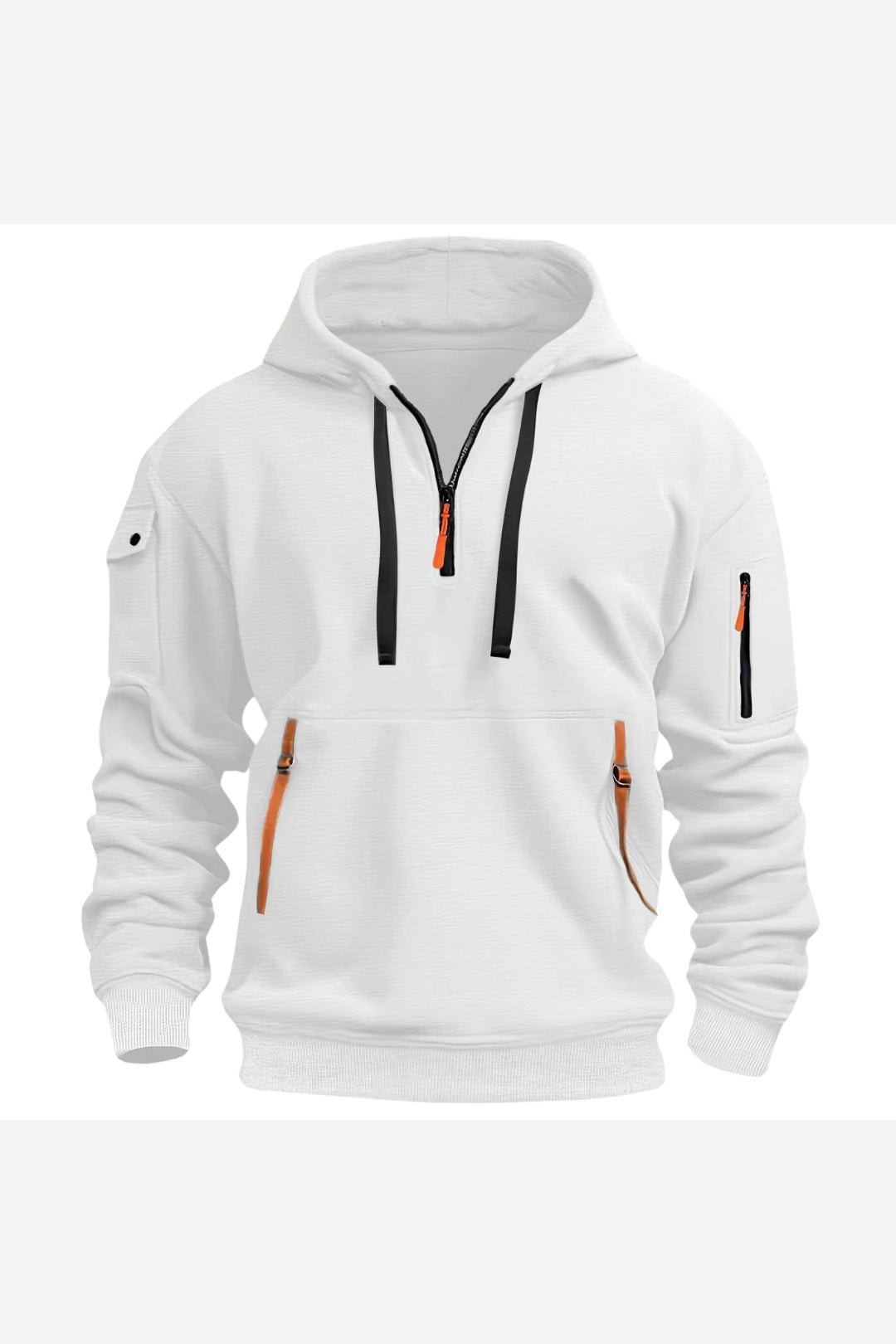 Men's Quarter Zip Hoodie – White