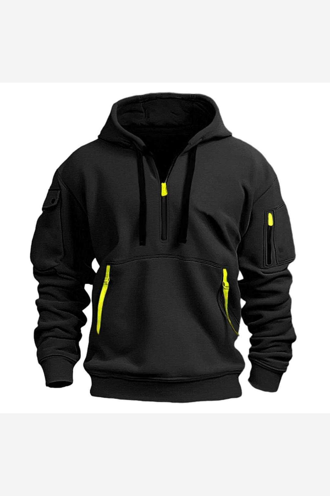 Men's Quarter Zip Hoodie – Black