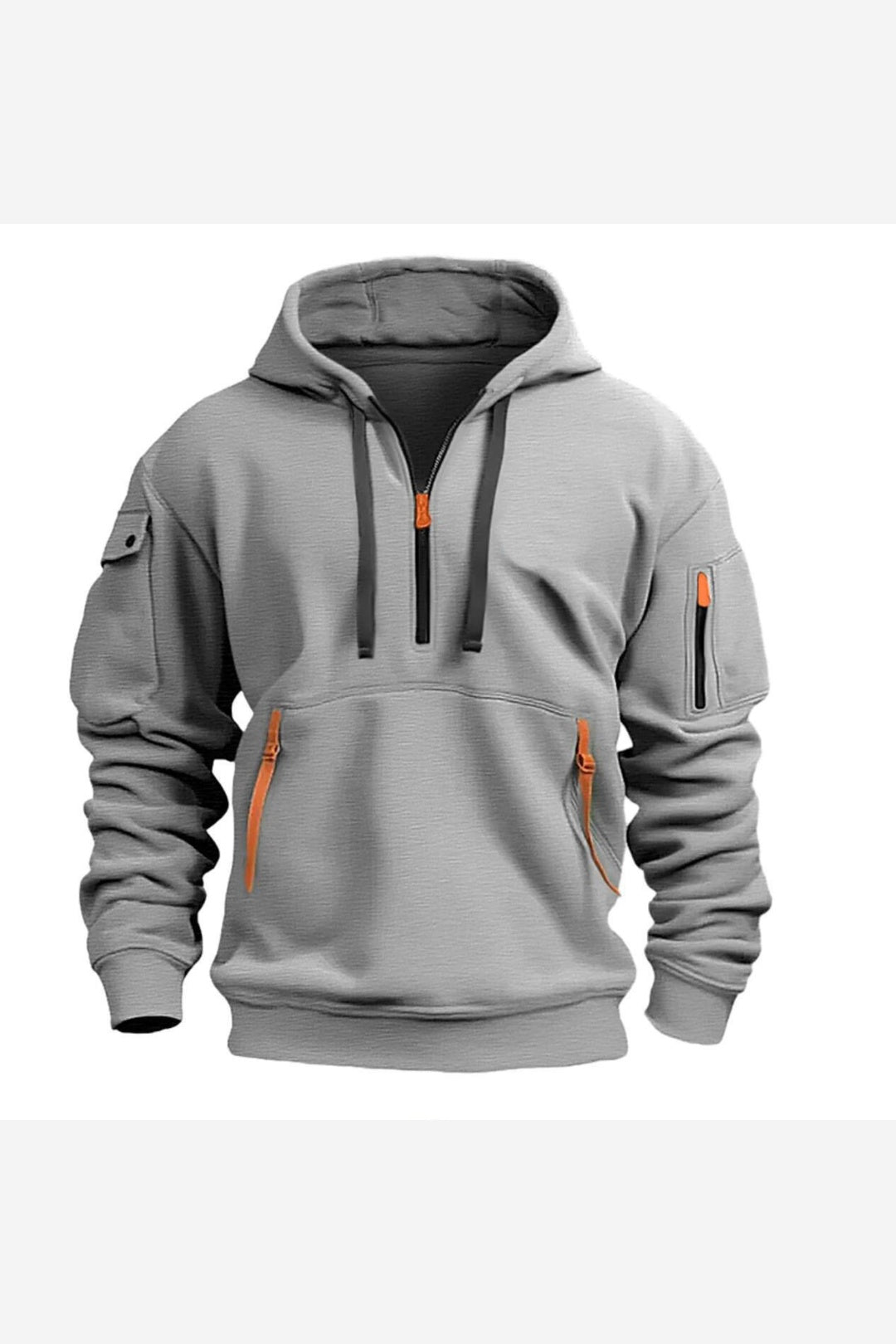 Men's Quarter Zip Hoodie – Light Grey