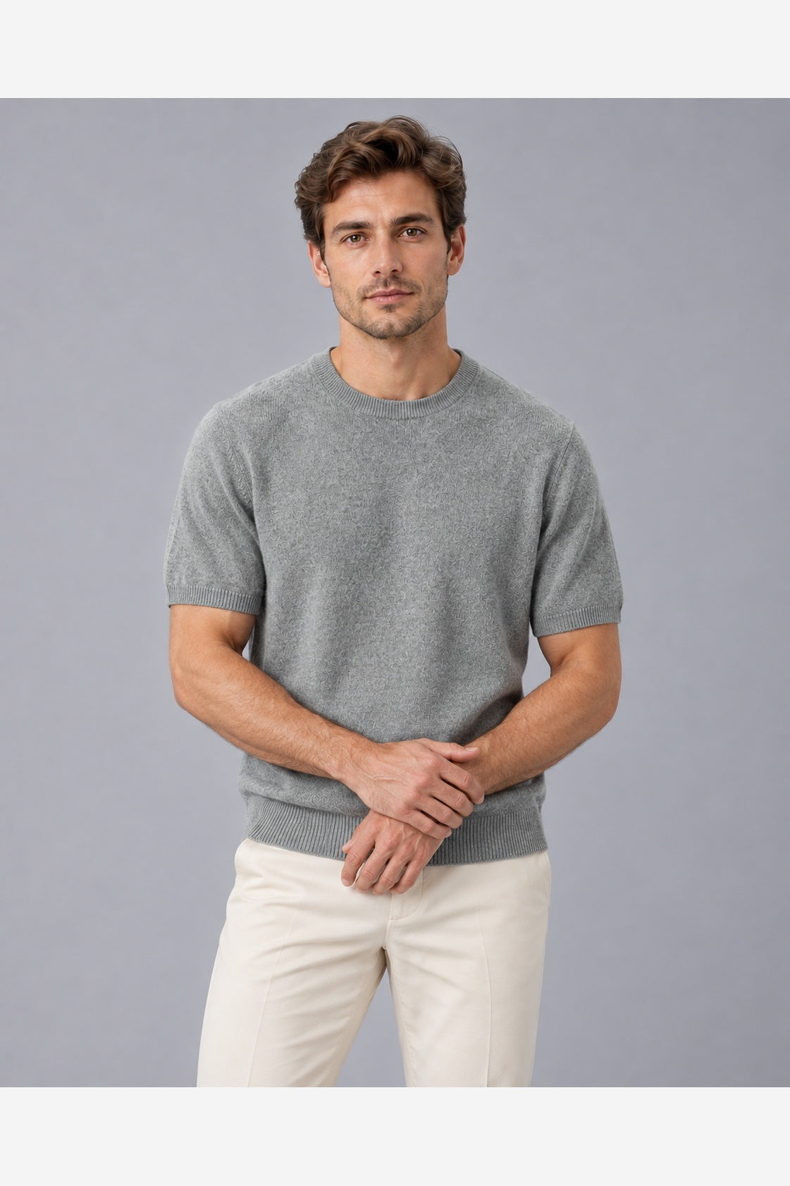 Men's Knitted T-Shirt – Grey