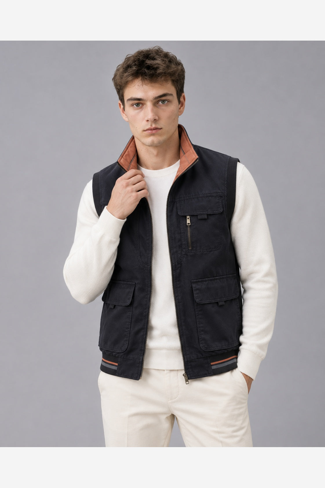 Men's Utility Gilet Multi Pocket – Black
