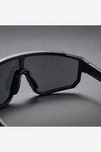 Oversized Shield Sunglasses – Stealth Black lens detail