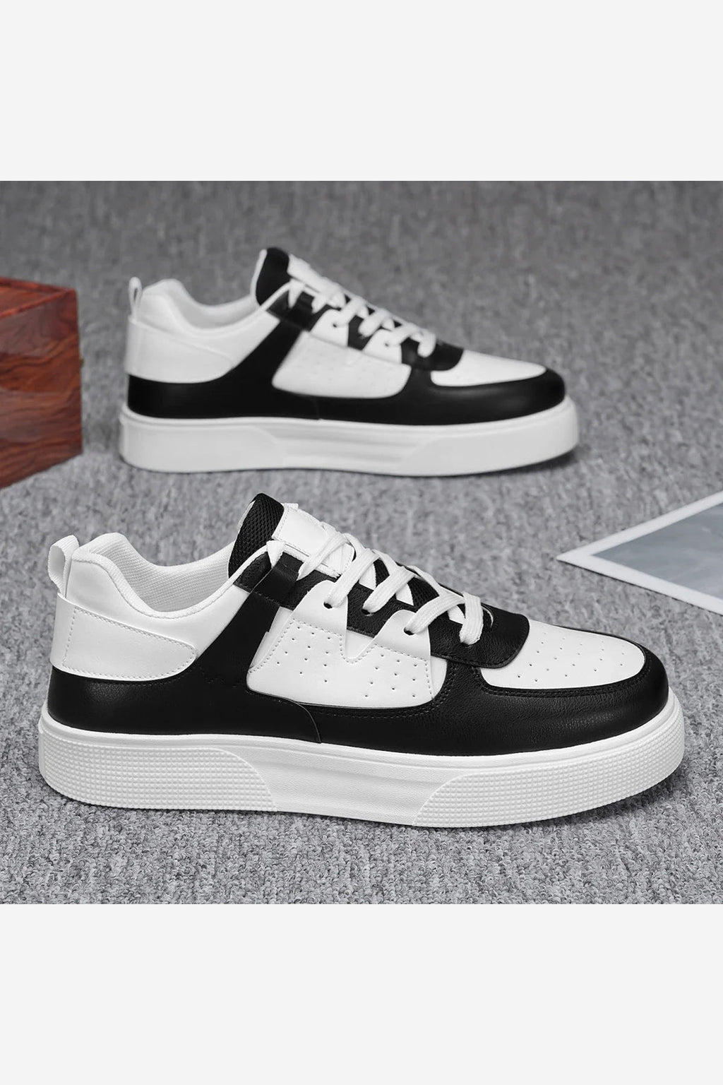 Men's Chunky Sole Trainers – Black/White