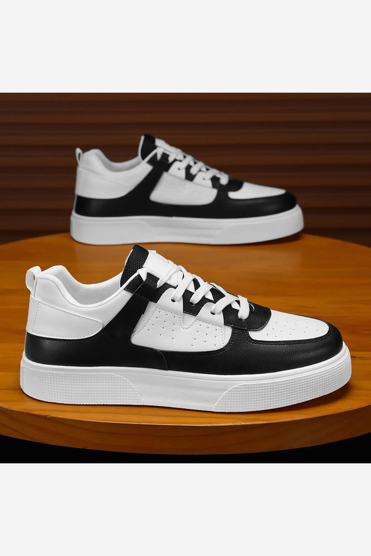 Men's Chunky Sole Trainers – Black/White