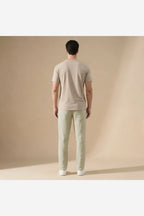 Men's Linen Look Trousers – Beige back view