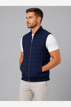 Men's Lightweight Quilted Gilet – Navy side view