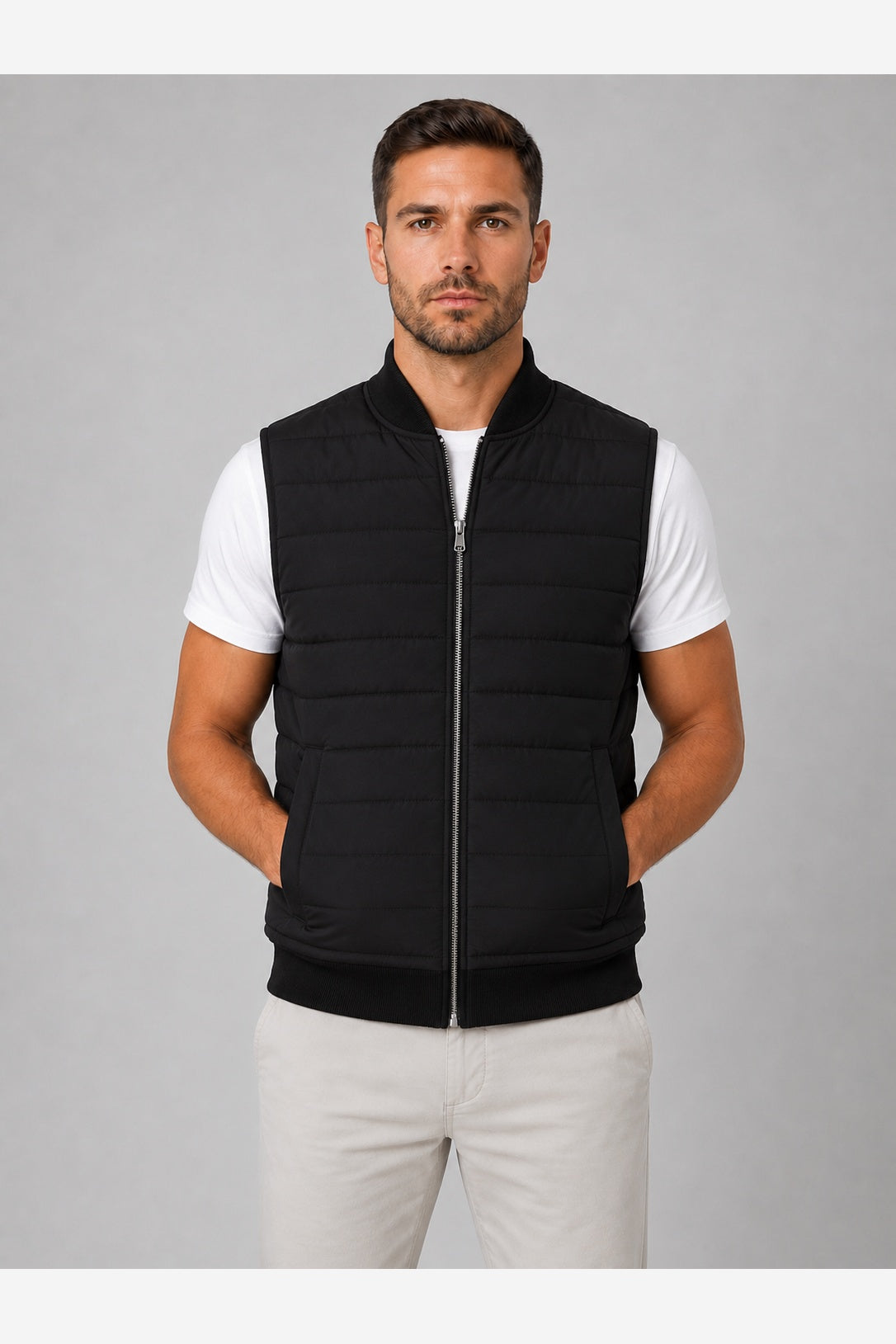 Men's Lightweight Quilted Gilet – Black