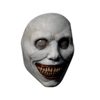 Masque de démon souriant terrifiant – accessoire de costume maléfique aux yeux blancs réalistes