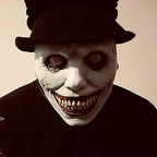 Masque de démon souriant terrifiant – accessoire de costume maléfique aux yeux blancs réalistes