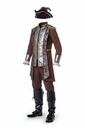 Men's Pirate Halloween Costume with Jacket, Trousers, Boots and Tricorn Hat