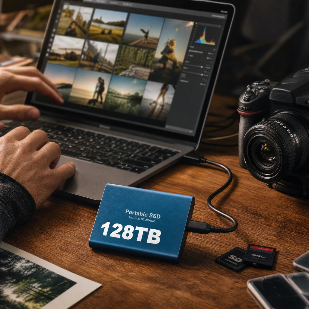 Portable External SSD 128TB Compact Storage Drive