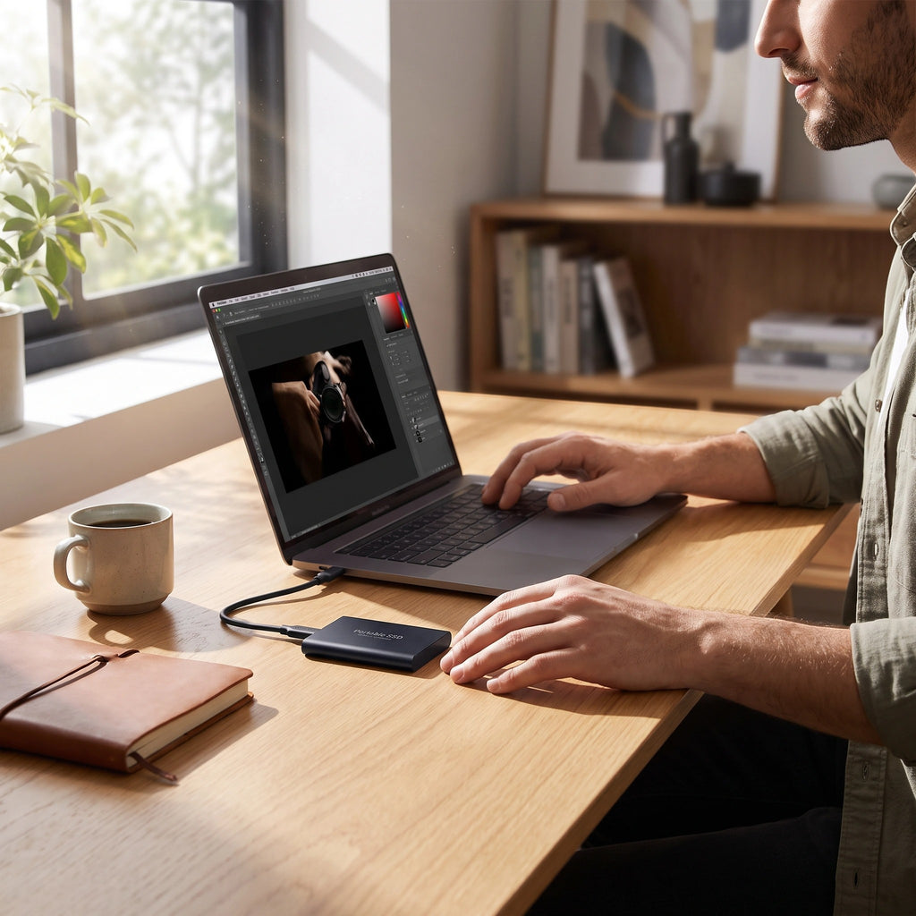 Portable SSD External Storage Drive with USB-C Port