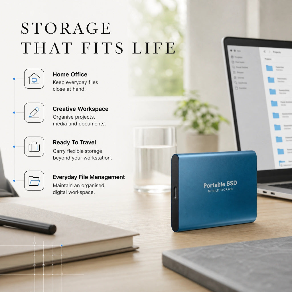 Portable SSD External Storage Drive with USB-C Port