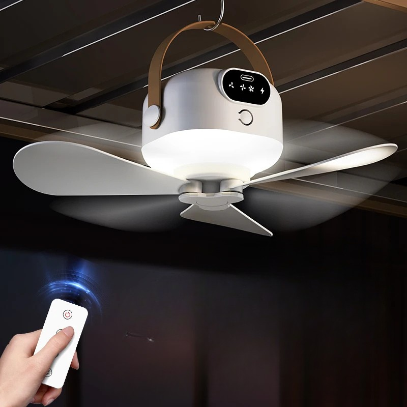 Rechargeable Portable Camping Ceiling Fan with Remote Control