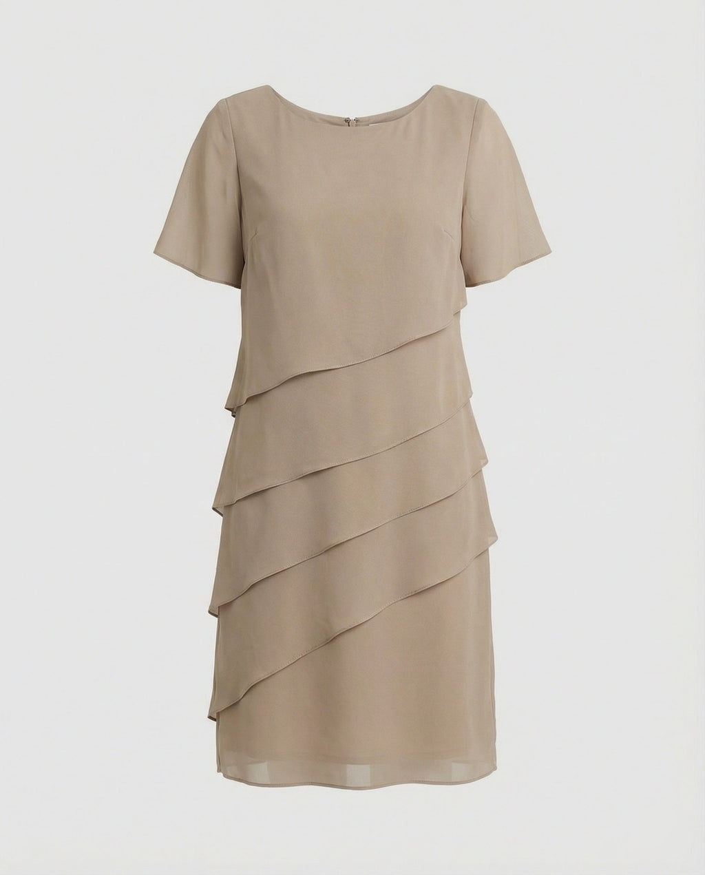 Élégante robe pour femme en mousseline avec détails superposés et manches courtes
