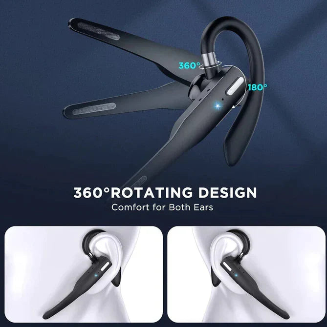 Wireless Bluetooth Headset with Ear Hook and Charging Case