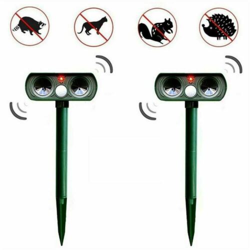 Répulsif à animaux ultrasonique à énergie solaire, activé par détection de mouvement, pour jardins et cours