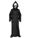 Gyermek kaszás Halloween-jelmez koponyamaszkkal és csuklyával