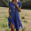 Women's Boho Summer Dress Relaxed Fit Short Sleeve Casual Dress