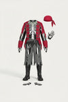 Children's Skeleton Pirate Halloween Costume Set with Gloves and Headscarf