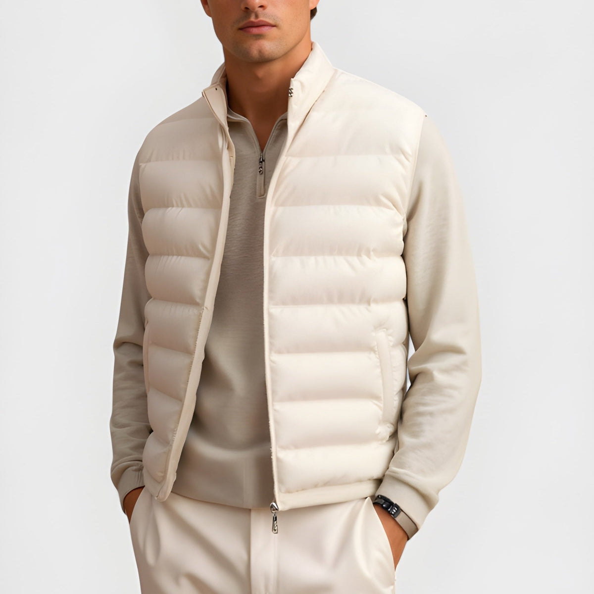 Gilet sans manches matelassé en duvet léger pour homme, pour une chaleur maximale et des superpositions polyvalentes