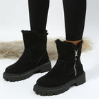 Women's Ankle Boots with Side Zip and Chunky Sole