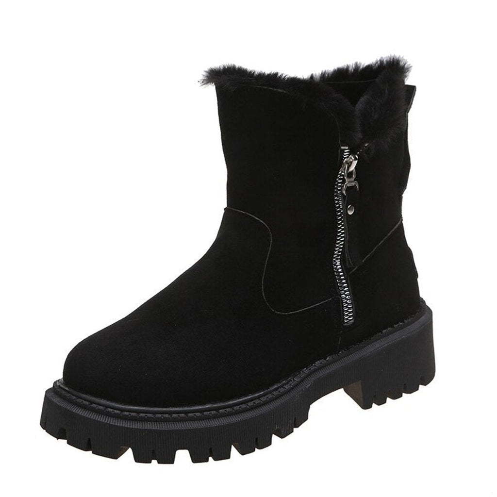 Women's Ankle Boots with Side Zip and Chunky Sole